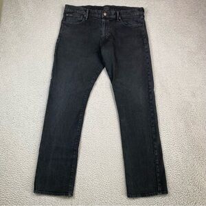 Polo Ralph Lauren Men's Size 36 x 32 Black Varick Slim Straight Fit Denim Jeans